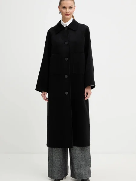 Palton Armani Exchange de lână negru