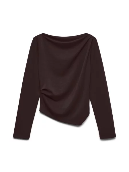 VERO MODA Majica VMMille temno rjava