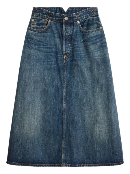Spódnica jeansowa Ralph Lauren Rrl w kształcie litery A niebieska