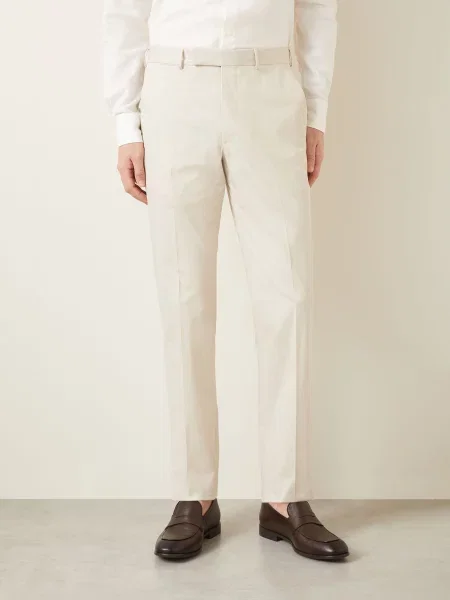 Zegna Chinosy Regular Fit weiss białe