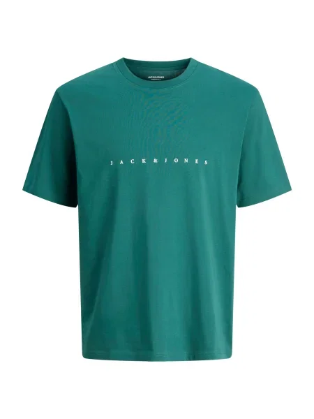 JACK & JONES Tricou JJEStar smarald / alb verde