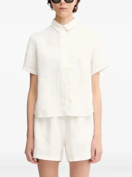 Cămașă Samsøe Samsøe scurtă alb