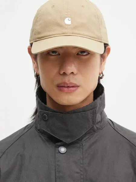 Бейсболка Carhartt WIP Madison Logo Cap коричневий з аплікацією біла