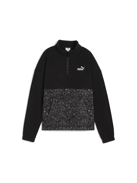 Luźna bluza Essential ze zwierzęcym nadrukiem czarna