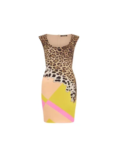 Mała mały sukienka mini Roberto Cavalli z nadrukiem