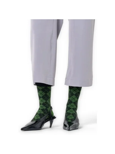 Ponožky Happy Socks s vzorom argyle zelená