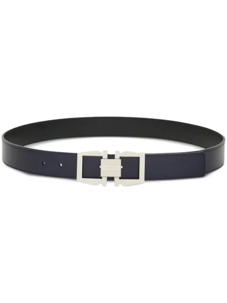 Cu centură reversibil curea Ferragamo din piele albastru