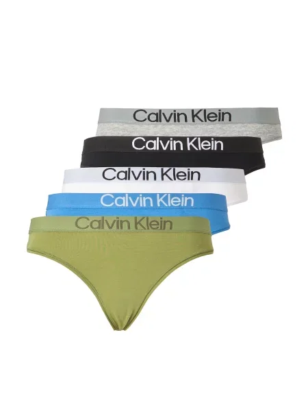 Calvin Klein Underwear Tanga královská modrá / světle šedá / trávově zelená / černá bílá