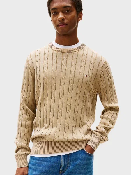 Классический свитер Tommy Hilfiger бежевый