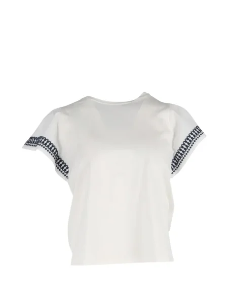 Tricou Weekend Max Mara cu broderie alb