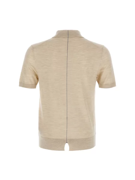 Koszulka polo Burberry wełniana beżowa