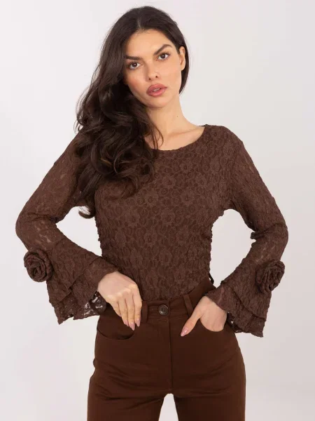 Bluză Italy Moda cu volane maro