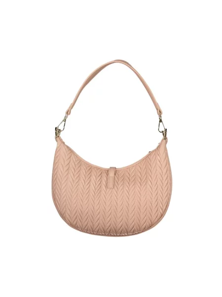 Lniana torebka Valentino Bags różowa