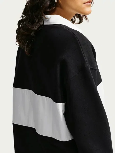Nike Sportswear longsleeve z bawełną Studio Fleece czarna