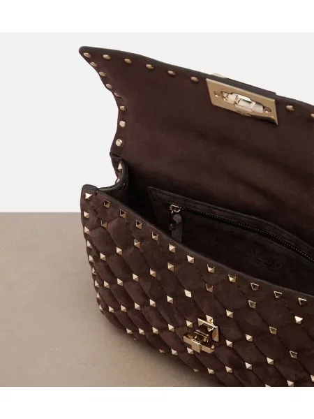 Top Valentino Garavani din piele de căprioară maro
