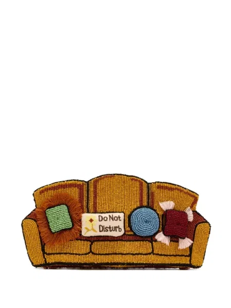 Geantă plic Staud cu mărgele galben