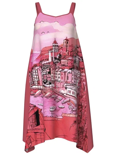 Ulla Popken Plážové šaty Mia pink / růžová / červená bílá