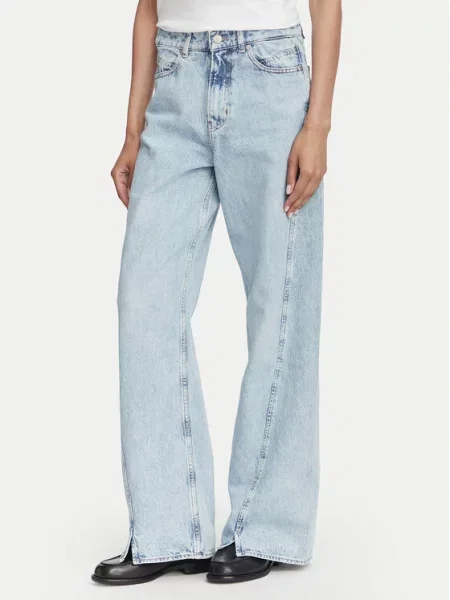 BOSS Blugi Marlene deschis Wide Leg albastru