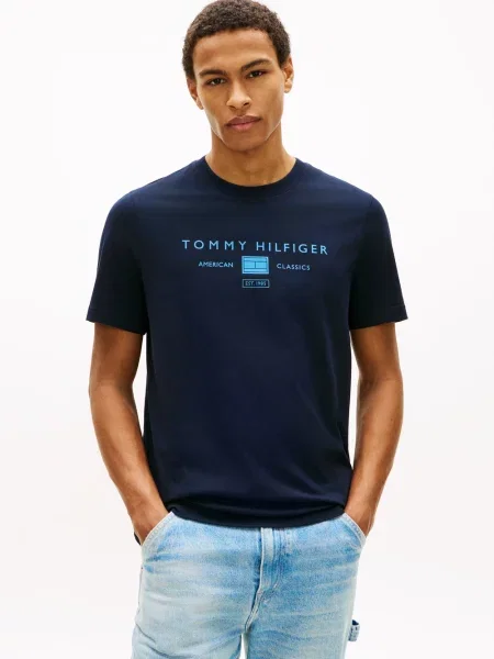 Tommy Hilfiger Koszulka Mężczyźni jednolity S niebieski
