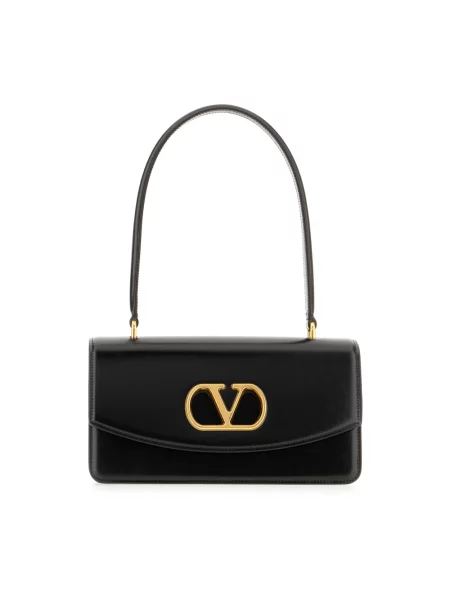Torebka skórzana Valentino Garavani skórzana czarna