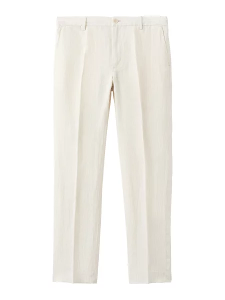 MANGO MAN Pantaloni cu dungă Soller bej alb