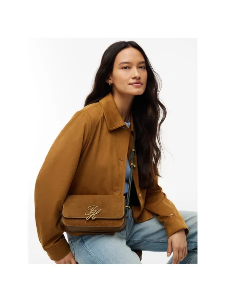 TOMMY HILFIGER Taška cez rameno karamelová hnedá