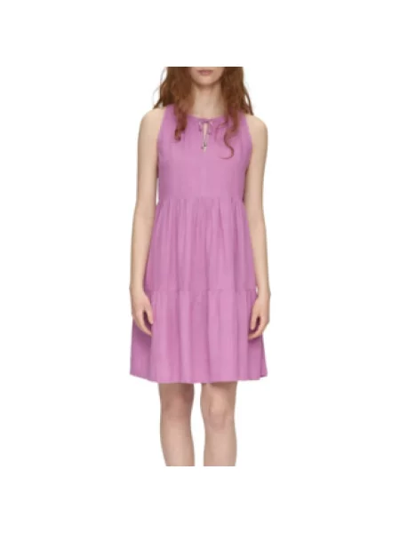 S.Oliver Sukienki Kobieta M Sukienka Midi z Lnu różowy