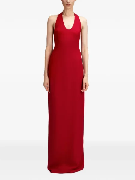 Rochie maxi The Arkow cu gât halter roșu