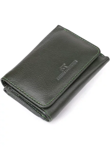 Кожаный кошелек St Leather Accessories зеленый