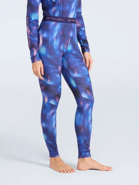 Piste — legginsy termoaktywne z nadrukiem Purple fioletowe