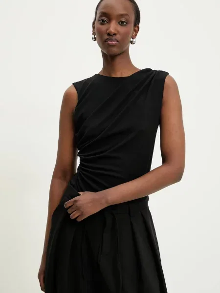 Боди Answear Lab с изчистен дизайн черно