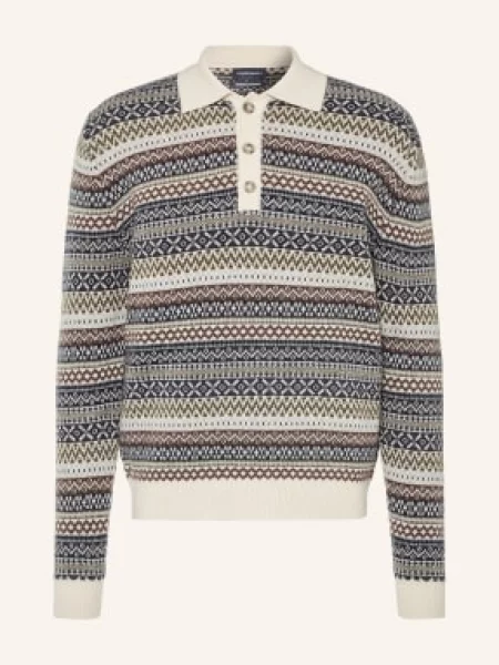 Strokesman's Koszulka Polo Z Dzianiny weiss granatowa