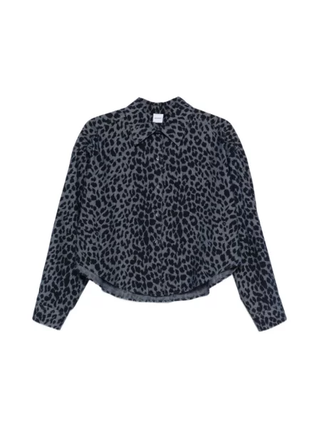 Wielobarwność koszula Aspesi z nadrukiem zwierzęcym szara