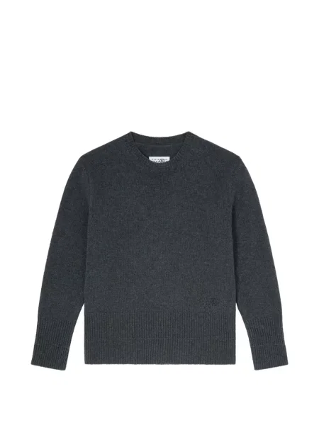 Pulover Mm6 Maison Margiela de lână cu decolteu rotund gri