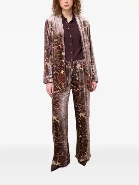 Geacă Ottod’ame cu model floral cu imagine roșu