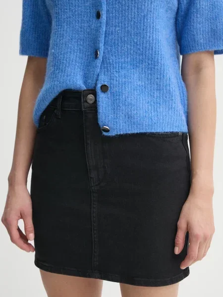 Gestuz fustă din denim mini evazată negru