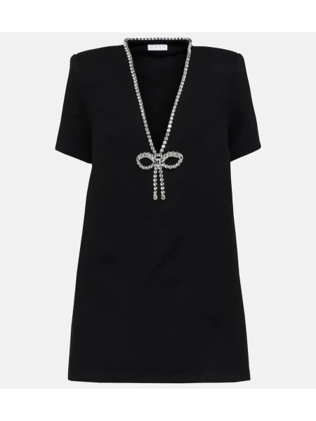 Sukienka koszulowa Area z kokardką z dżerseju garniturowa czarna