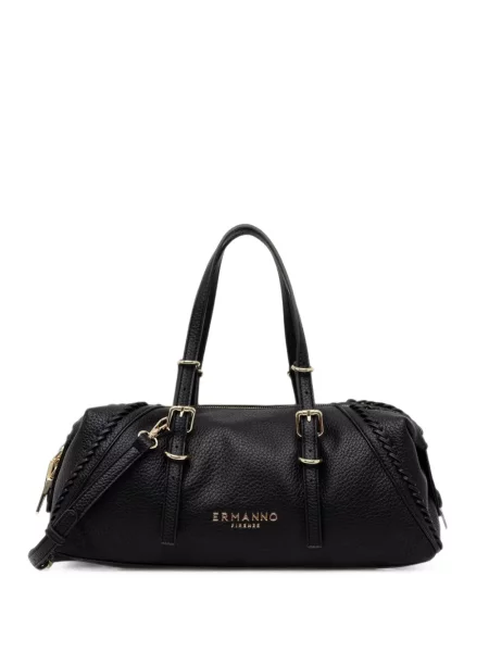Geantă shopper Ermanno Firenze cu cataramă țesută negru