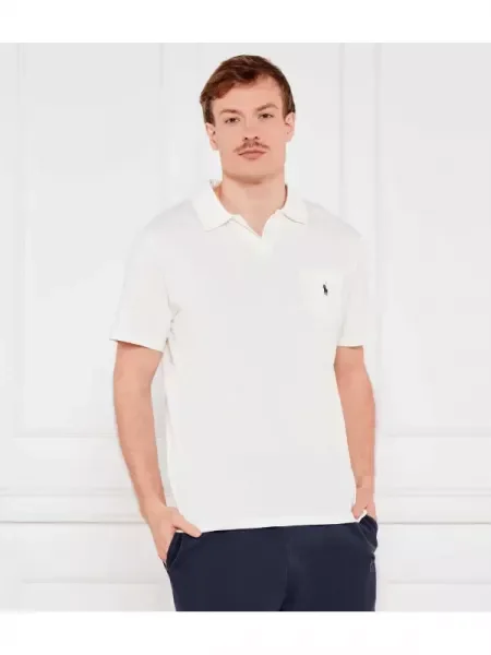 POLO RALPH LAUREN Tenisz póló len hozzáadásával fehér