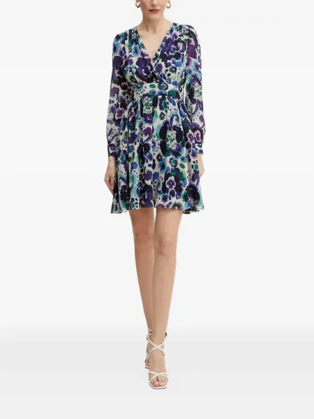Rochie mini Morgan cu model floral cu decolteu în V violet