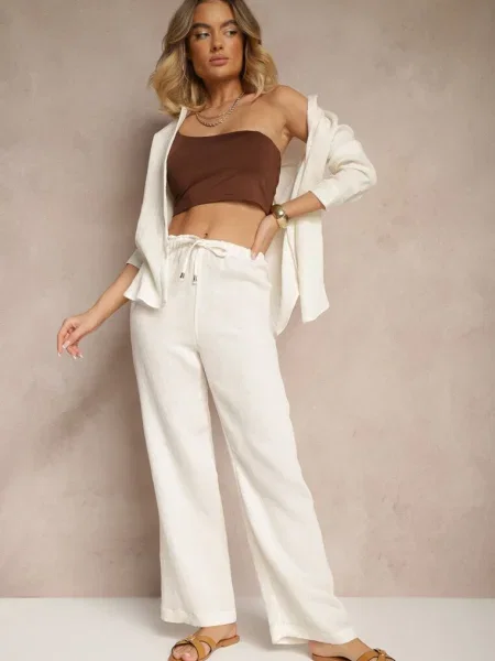 Pantaloni Falriza Albi alb