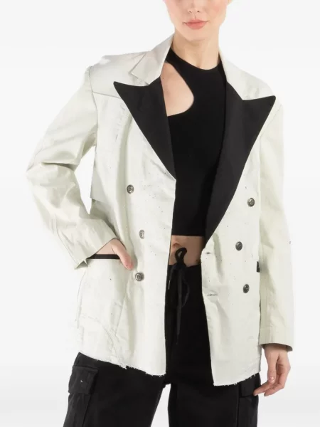 Dvouřadý kabát Greg Lauren zelený