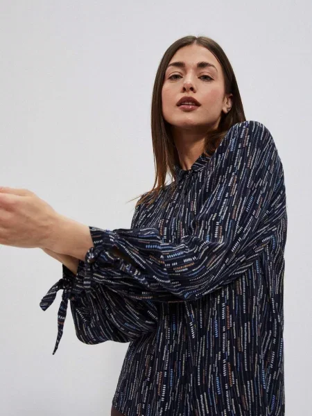 Cămașă cu dungi Marisse negru