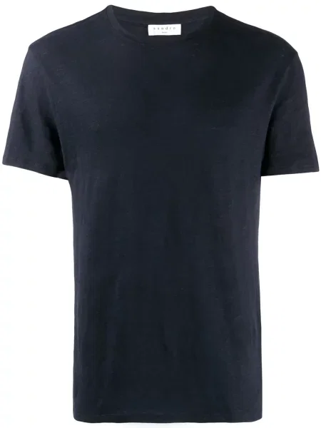 Tricou Sandro cu decolteu rotund albastru