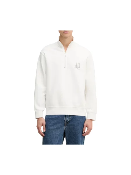 Bluza rozpinana Armani Exchange ze stretchu biała