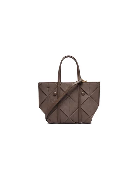 Kabelka Calvin Klein Woven Sueded Mini Tote Crossbody hnedá