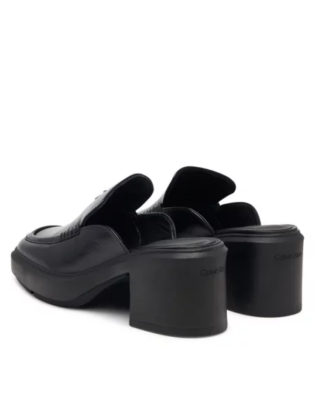 Calvin Klein Šlepetės Block Heel Mule Lth Hdw juoda