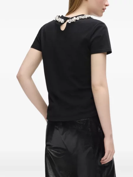 Tricou Karl Lagerfeld cu perle negru