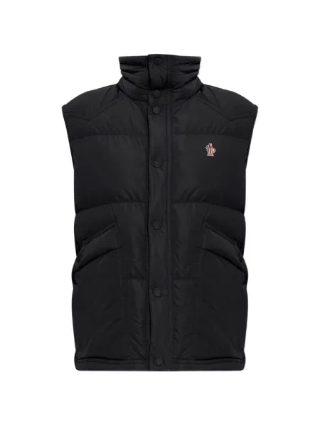 Gulerat matlasat vestă Moncler Grenoble de catifea cord negru