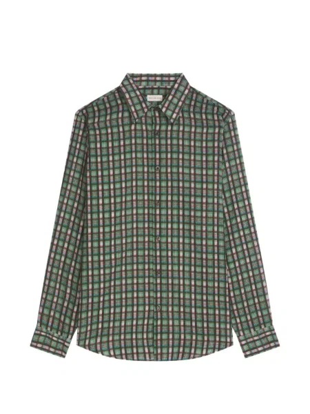 Cămașă Dries Van Noten clasică verde